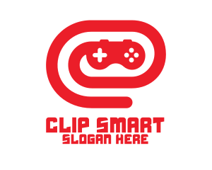 Red Game Controller Swirl logo design