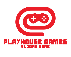 Red Game Controller Swirl logo design