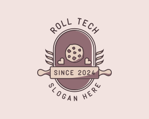 Cookies Baker Rolling Pin logo design