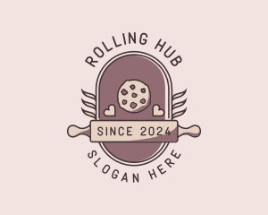 Cookies Baker Rolling Pin logo design