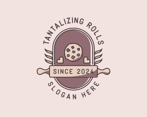 Cookies Baker Rolling Pin logo design