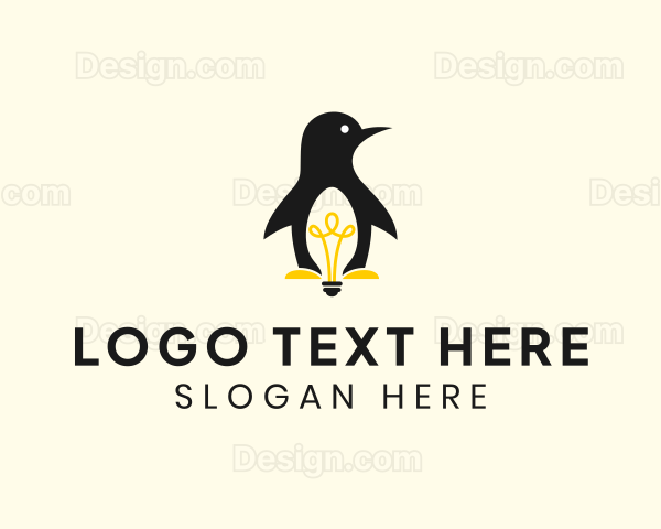 Penguin Light Bulb Logo