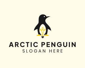 Penguin Light Bulb logo design