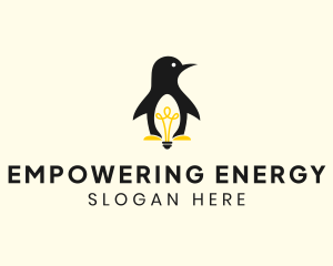 Penguin Light Bulb logo design