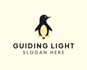 Penguin Light Bulb logo design