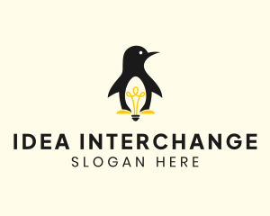 Penguin Light Bulb logo design