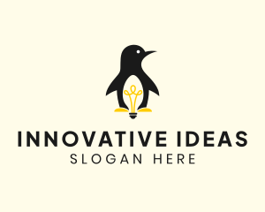 Penguin Light Bulb logo design