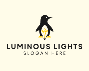 Penguin Light Bulb logo design