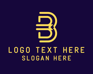 Simple Bookmark Letter B  logo