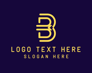 Simple Bookmark Letter B  logo