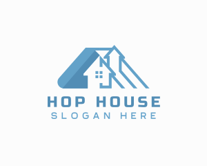 House Roofing Construction logo design