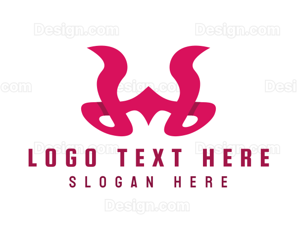 Curvy Letter W Stroke Logo
