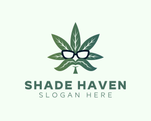 Marijuana Sunglasses Leaf logo design