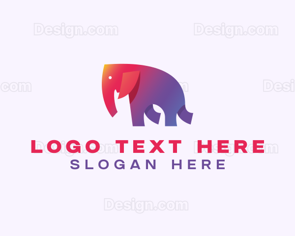 Gradient Elephant Animal Logo