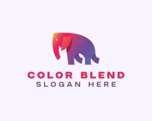 Gradient Elephant Animal logo design