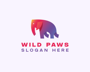 Gradient Elephant Animal logo design