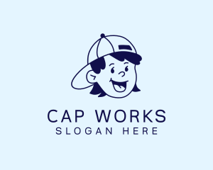 Cool Cap Boy Head logo design