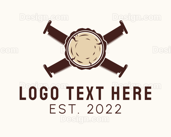 Lumber Jack Wood Saw Logo