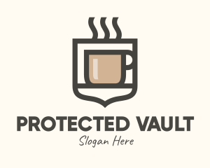 Hot Coffee Shield logo design