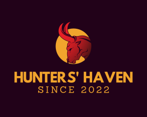 Raging Bison Hunter logo design