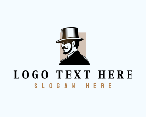 Gentleman Hat Beard Logo