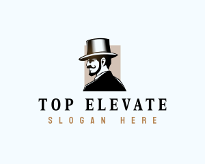 Gentleman Hat Beard logo design