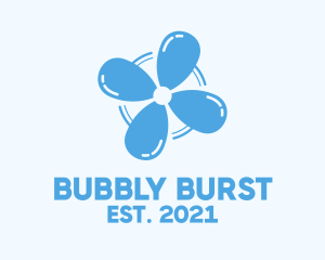 Blue Bubble Fan  logo design