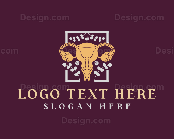 Floral Woman Uterus Organ Logo