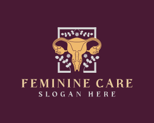 Floral Woman Uterus Organ logo