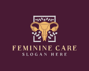 Floral Woman Uterus Organ logo design