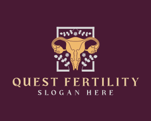 Floral Woman Uterus Organ logo design