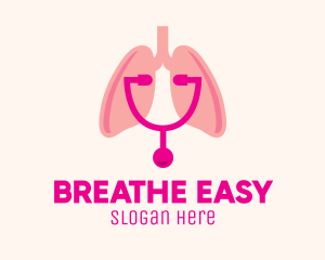 Pink Lungs Check Up logo design