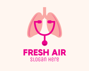 Pink Lungs Check Up logo design