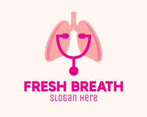 Pink Lungs Check Up logo design