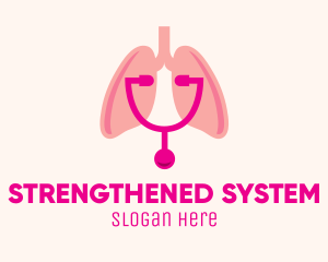 Pink Lungs Check Up logo design