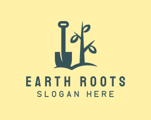 Soil Plant Shovel  logo design