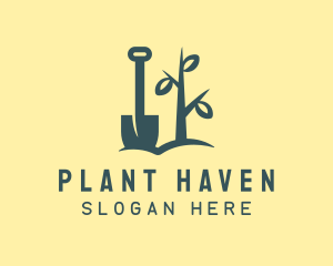 Soil Plant Shovel  logo design