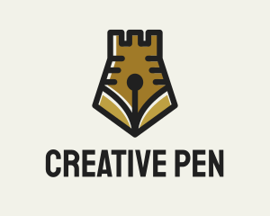 Castle Pen Crown logo design