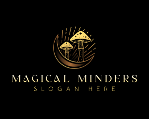 Mystical Moon Mushroom logo design