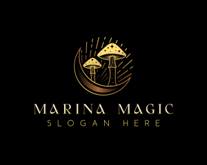 Mystical Moon Mushroom logo design