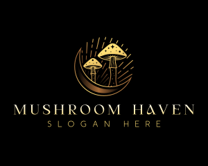 Mystical Moon Mushroom logo design