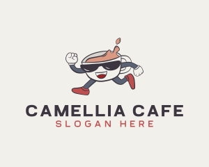 Running Coffee Cafe logo design