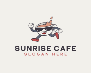 Running Coffee Cafe logo design