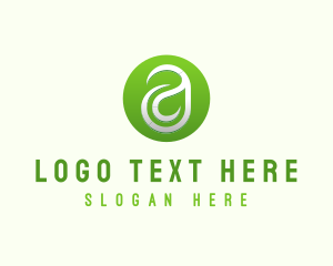Eco Leaf Letter A logo
