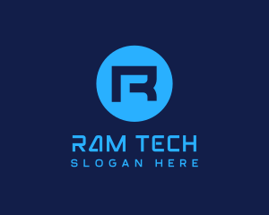 Digital Tech Letter R logo design