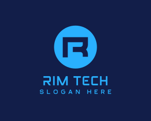 Digital Tech Letter R logo design