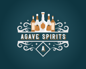 Wine Liquor Bottle Ornament logo design