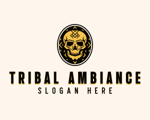 Tribal Skull Tattoo logo design