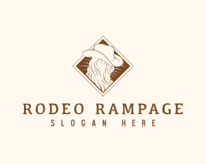 Western Rodeo Cowgirl logo design