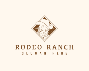 Western Rodeo Cowgirl logo design